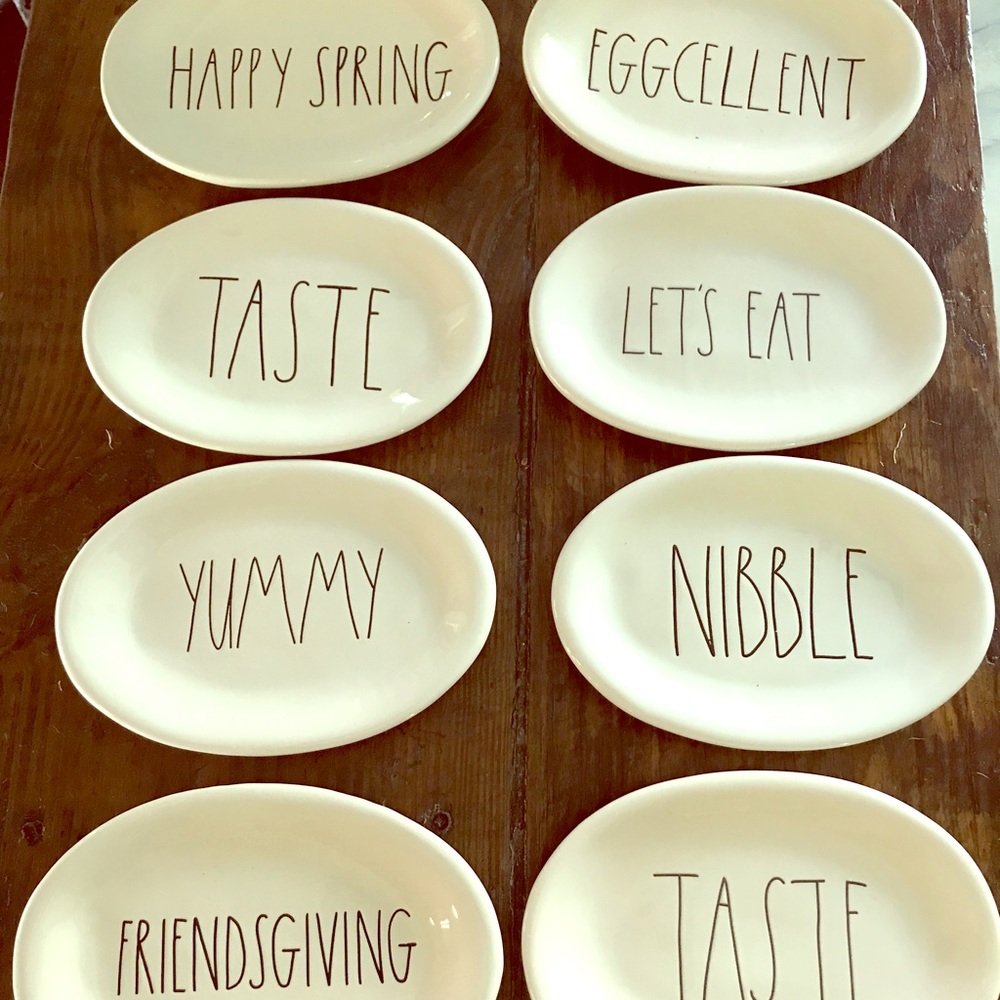Rae Dunn 8 LL oval plate bundle